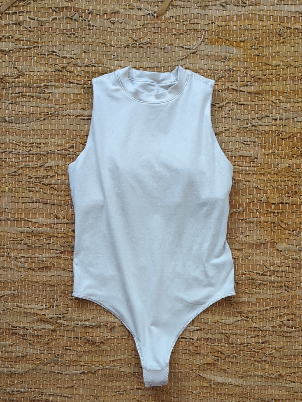 Vuori White Sleeveless Mock Neck Bodysuit